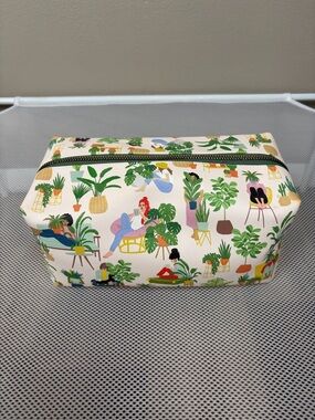 OCS Designs Crazy Plant Lady Toiletry Bag Makeup Case Large Cosmetic Pouch EUC